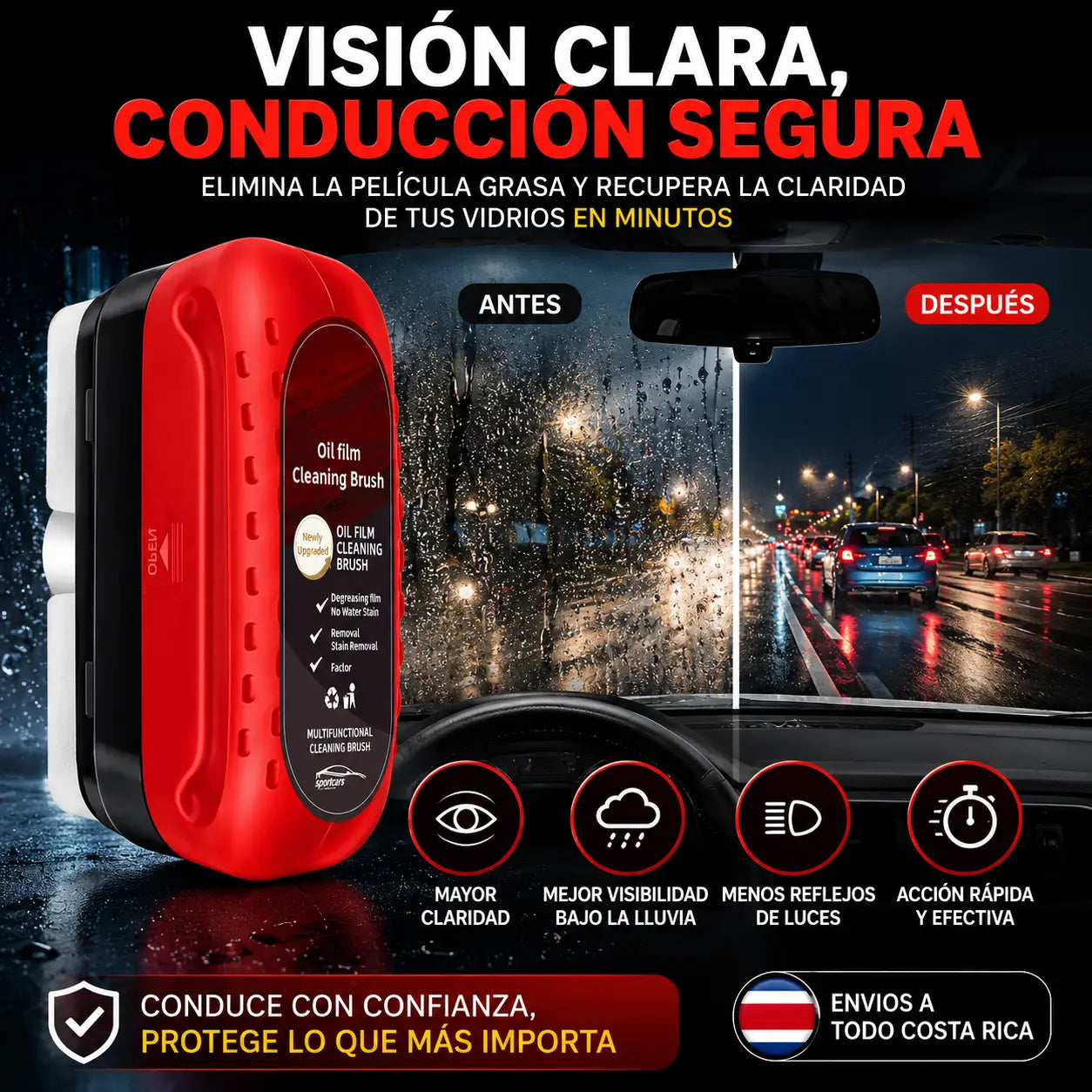 CONDUCE CON VISIÓN CLARA INCLUSO BAJO LA LLUVIA