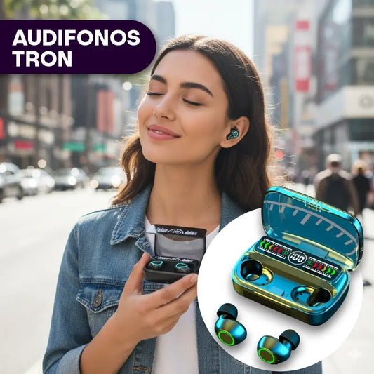 Audífonos Bluetooth TRON con Luces LED | Sonido Envolvente + Modo Gamer🎵