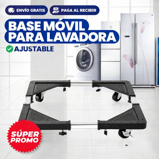 Base móvil ajustable con ruedas 360° para electrodomésticos pesados