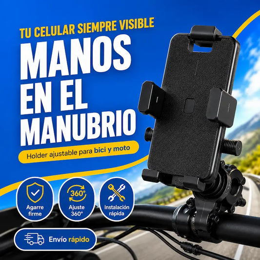 Soporte de Celular para Bici o Moto: sigue tu ruta sin parar, sin sostener el celular y sin complicarte 🏍️🚲
