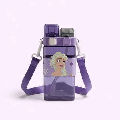 Disney & Kawaii Cartoon Square Bottle 500ml | Frozen | Pato Donald | Lotso Rosado | Termo Infantil con Correa – Doble Boquilla + Antiderrame 360°