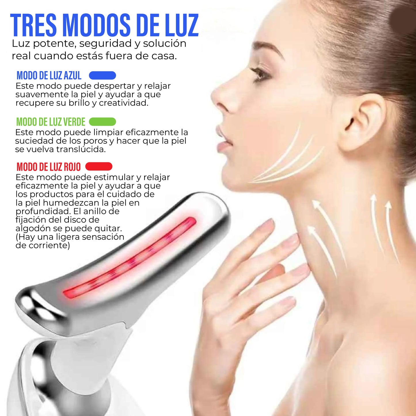 Masajeador Facial LED con Vibración - Rejuvenated Skin®