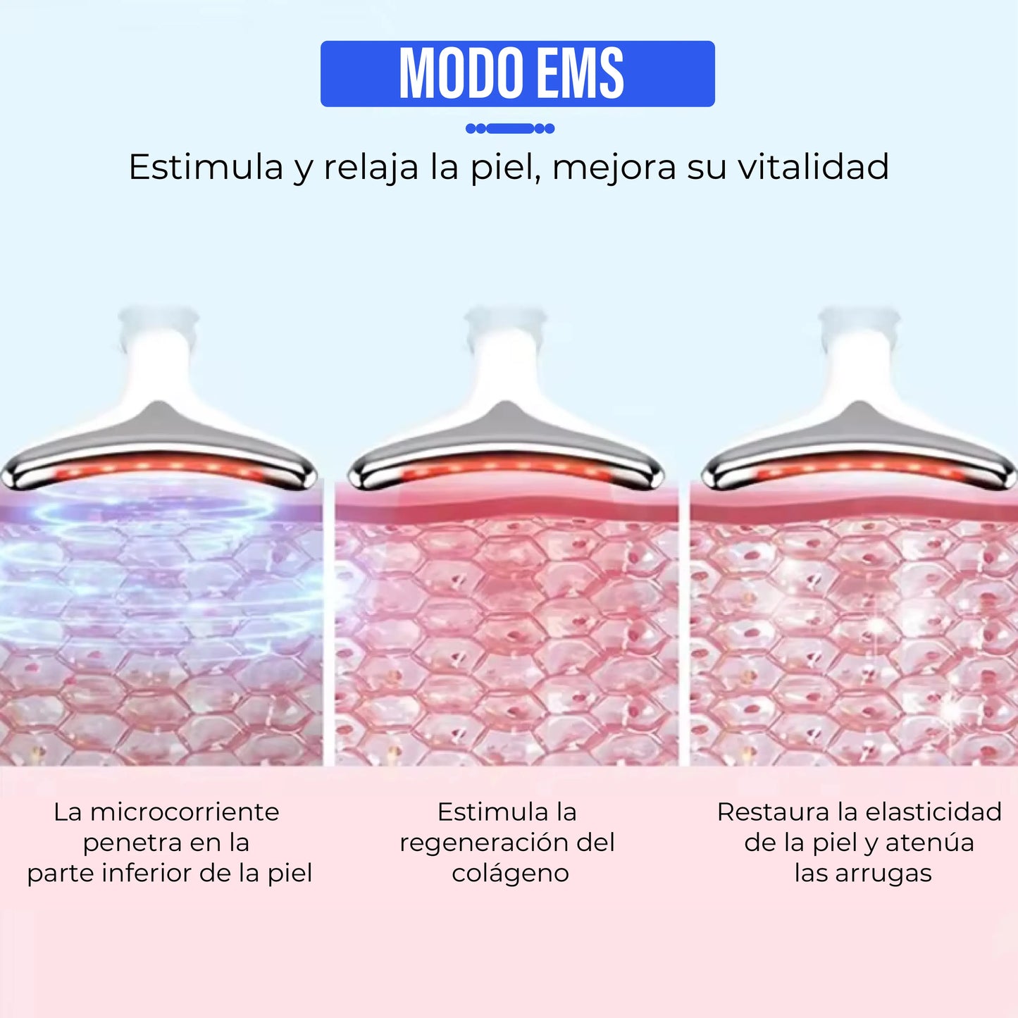 Masajeador Facial LED con Vibración - Rejuvenated Skin®