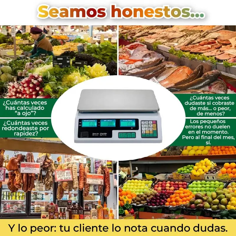 BÁSCULA DIGITAL de 40kg, pantalla de doble cara⚖️