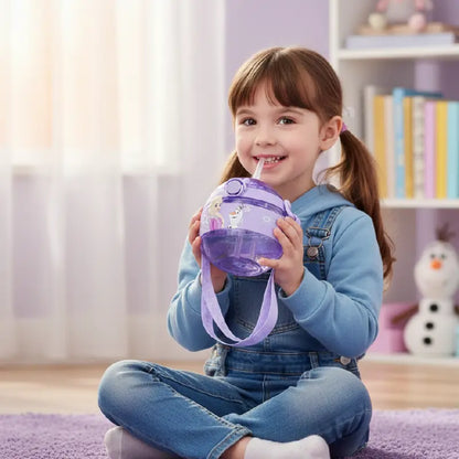 Cantimplora Infantil Disney Frozen 500ml | Antiderrame + Correa Ajustable 💜