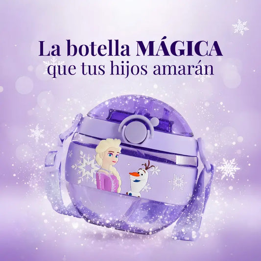 Cantimplora Infantil Disney Frozen 500ml | Antiderrame + Correa Ajustable 💜