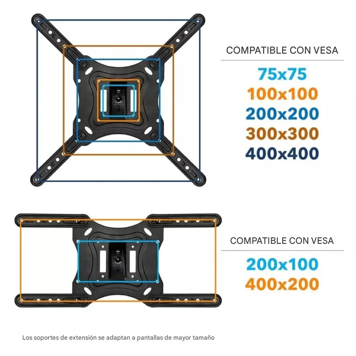Soporte de pared movible para TV 32” a 55”