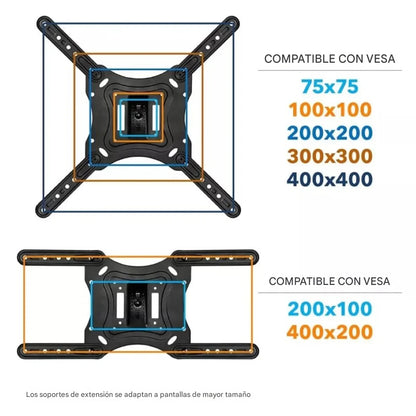 Soporte de pared movible para TV 32” a 55”